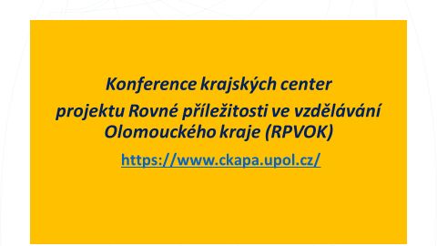 Konference krajských center projektu RPV Olomouckého kraje